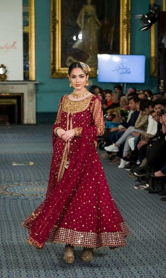Haris Shakeel | 3 Piece Unstitched Embroidered Raw Silk | Red HS 03