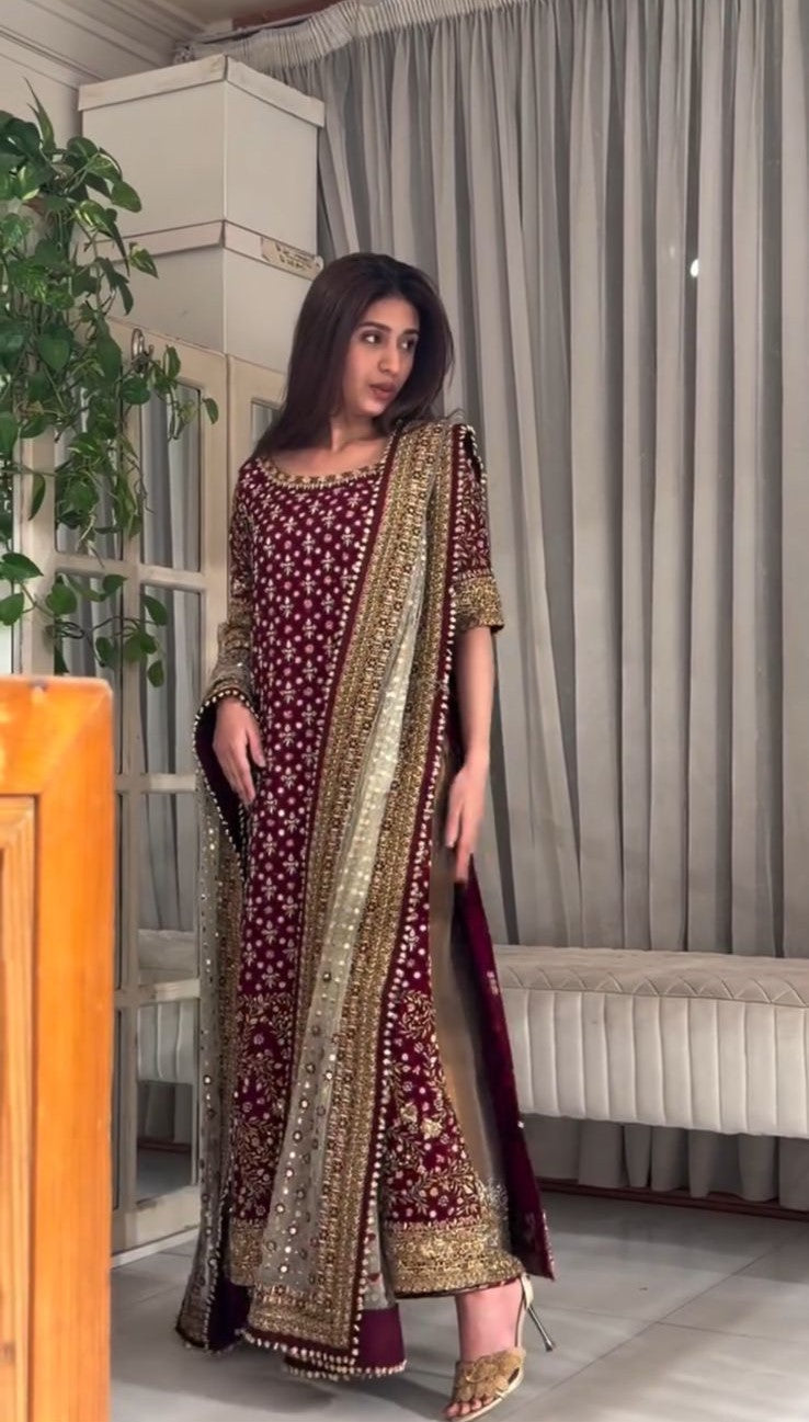 Haris Shakeel | 3 Piece Unstitched Embroidered Tussle Silk | Areesha