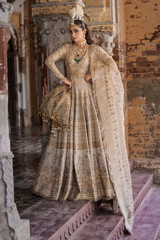 MNR | 3 Piece Unstitched Embroidered Shamar Tilla Net | Moti - ZWU-23-32-U