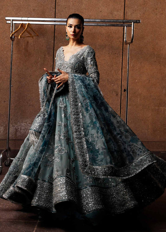 Hussain Rehar | 3 Piece Unstitched Bridal Organza Lehenga | Astra