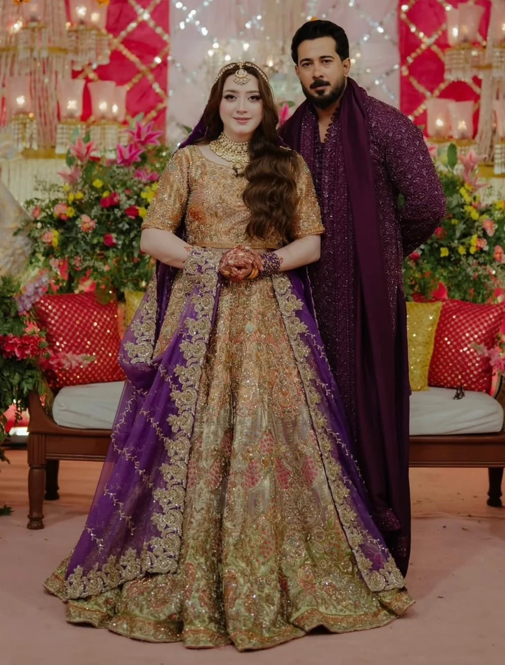 Ahmad Sultaan | 3 Piece Unstitched Embroidered Lehenga | M1-01