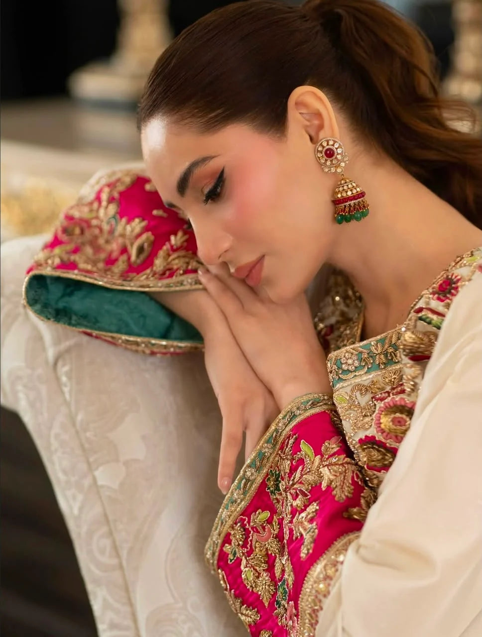 Aleena Khan | 3 Piece Unstitched Embroidered Silk | Noor e Nazar