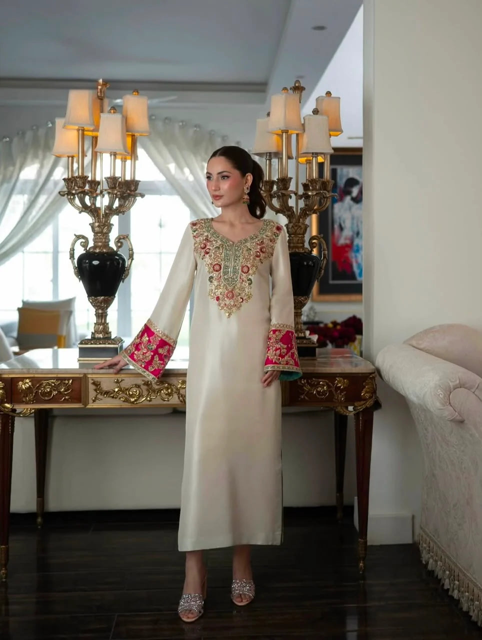 Aleena Khan | 3 Piece Unstitched Embroidered Silk | Noor e Nazar