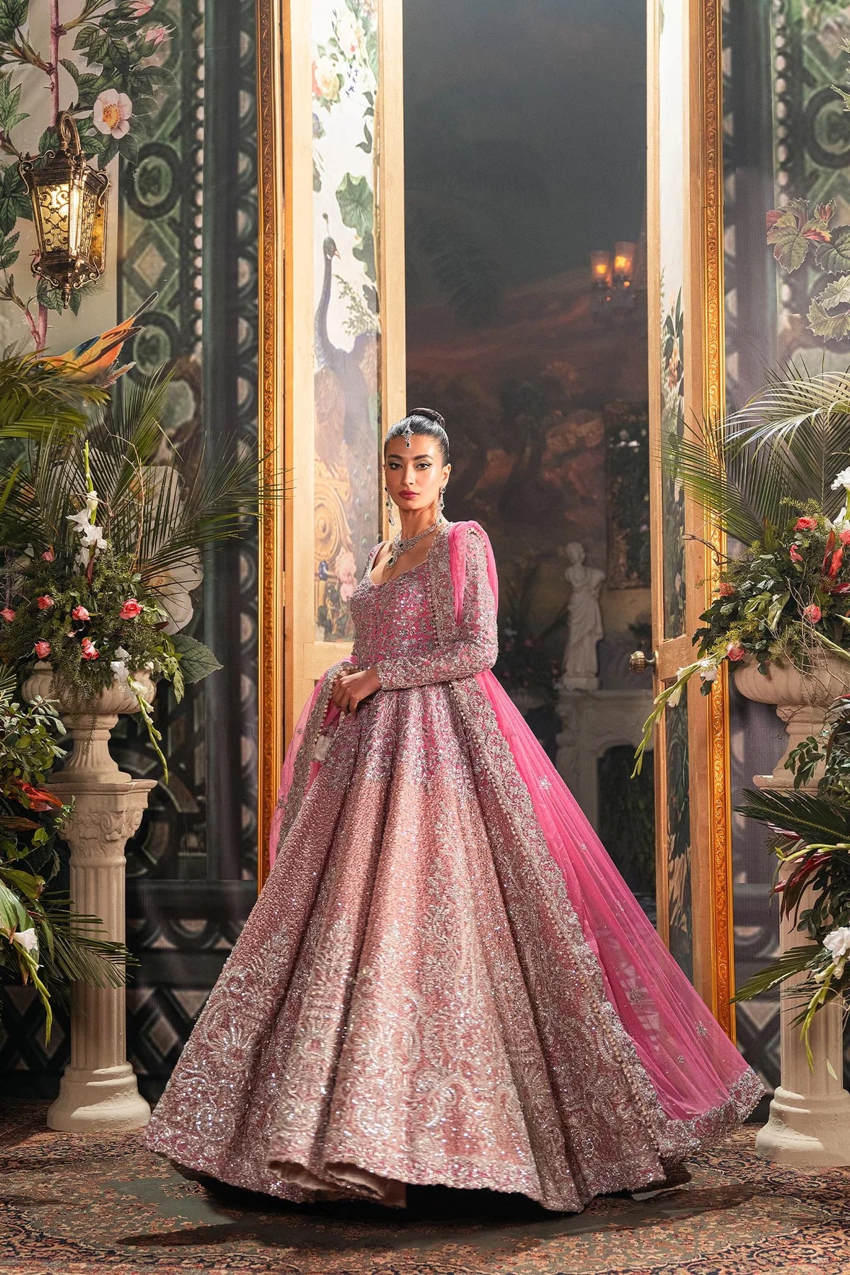 Fahad Hussain |  Piece Unstitched Embroidered Silk Bridal Dress | Bagaai
