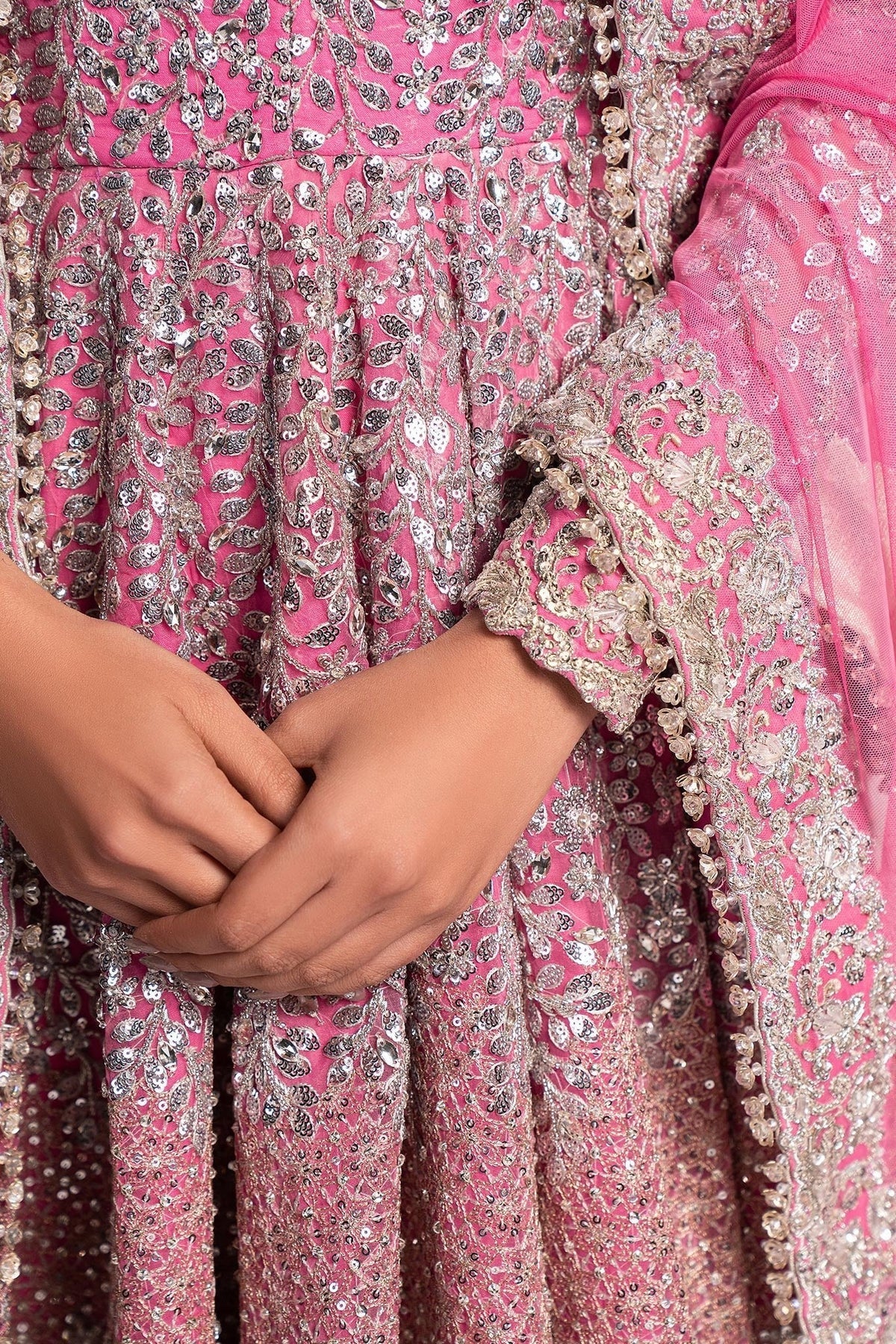 Fahad Hussain |  Piece Unstitched Embroidered Silk Bridal Dress | Bagaai