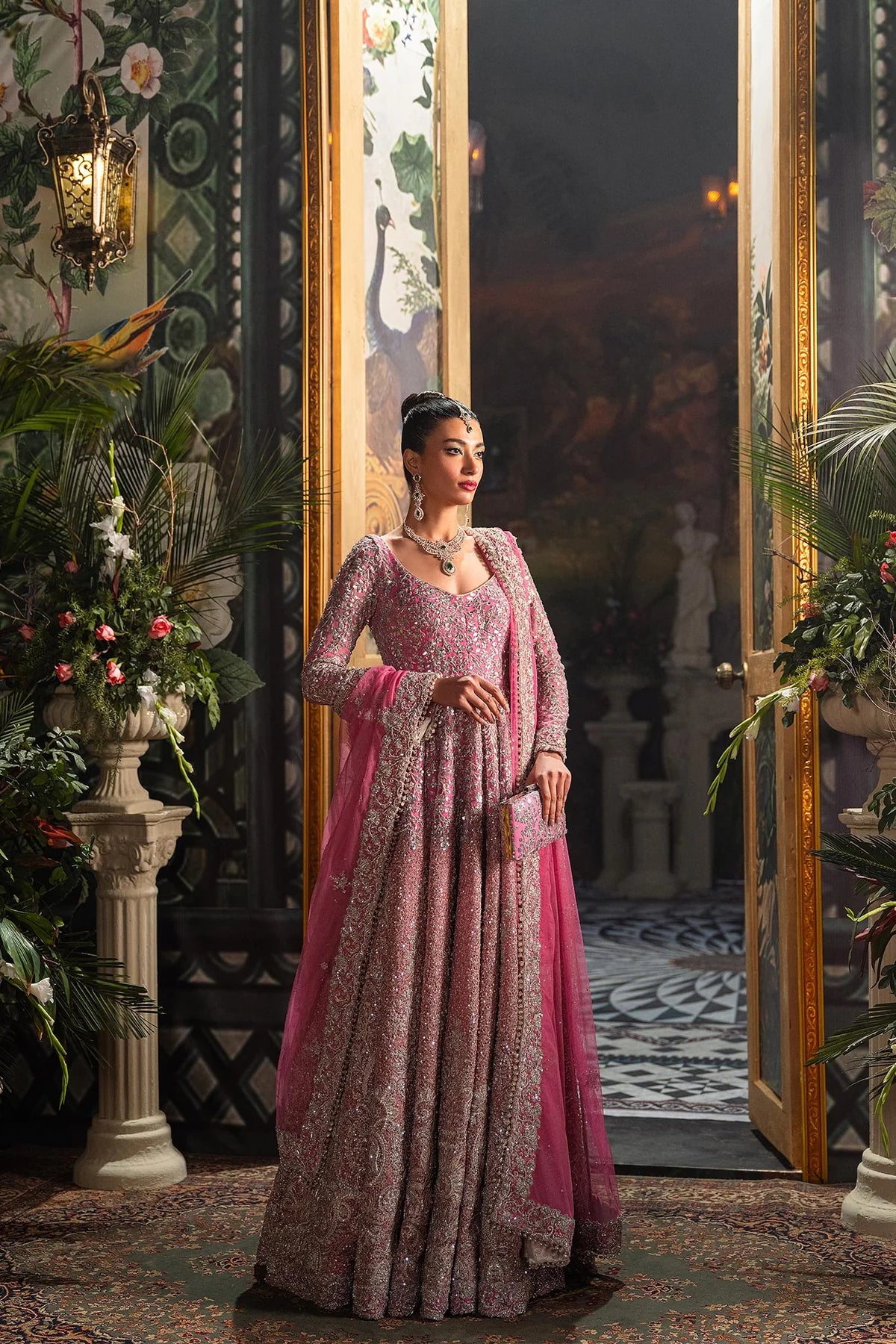 Fahad Hussain |  Piece Unstitched Embroidered Silk Bridal Dress | Bagaai