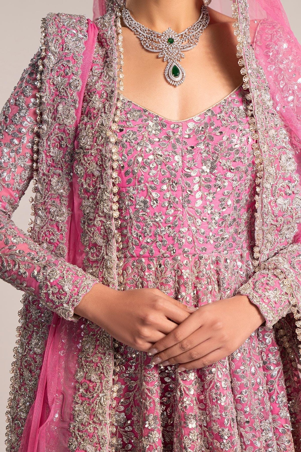 Fahad Hussain |  Piece Unstitched Embroidered Silk Bridal Dress | Bagaai