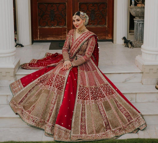 Hussain Rehar | Unstitched Organza Bridal Outfit | Hania