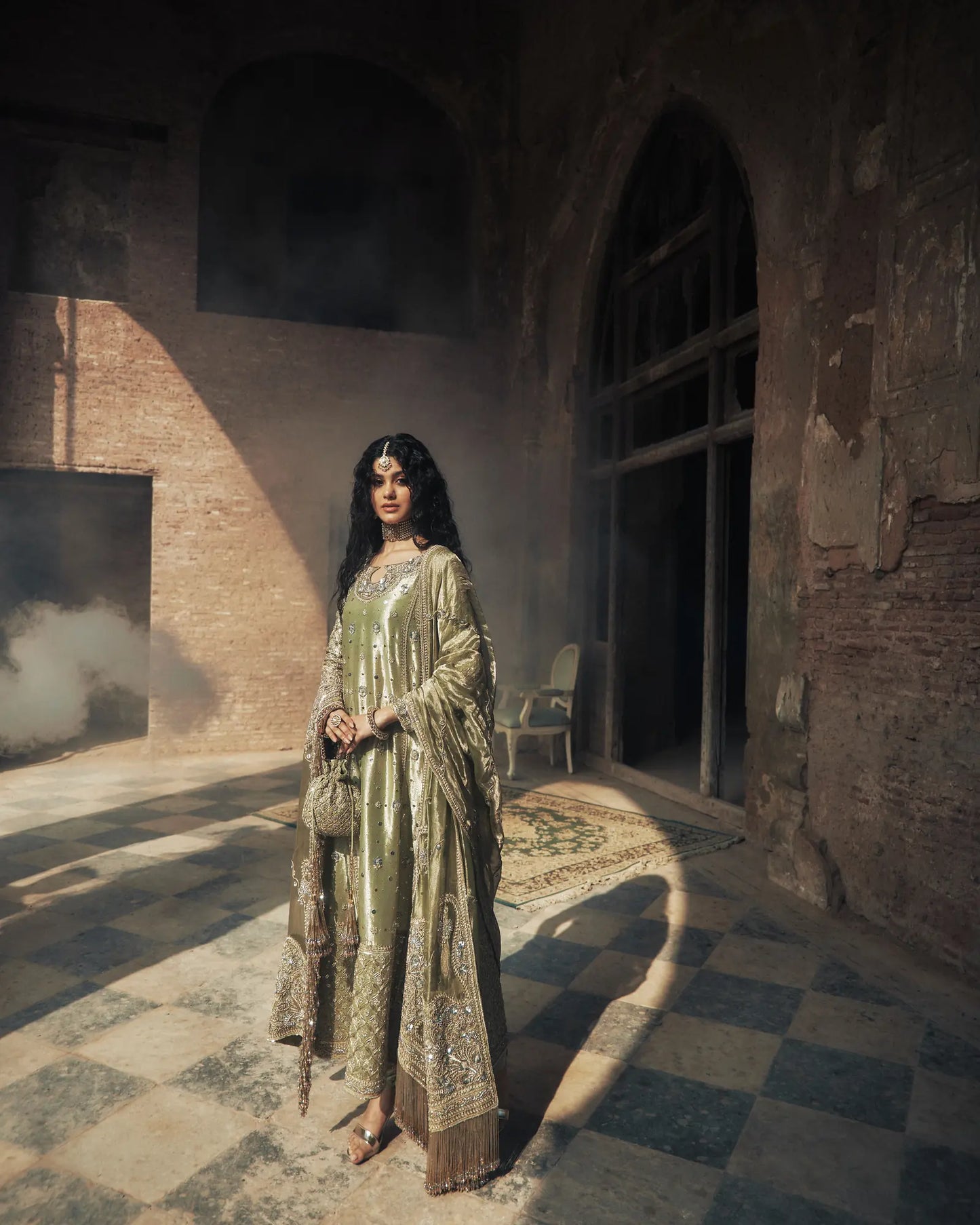 Iqbal Hussain | 3 Piece Unstitched Embroidered Tissue Fabric Formal | CC-21