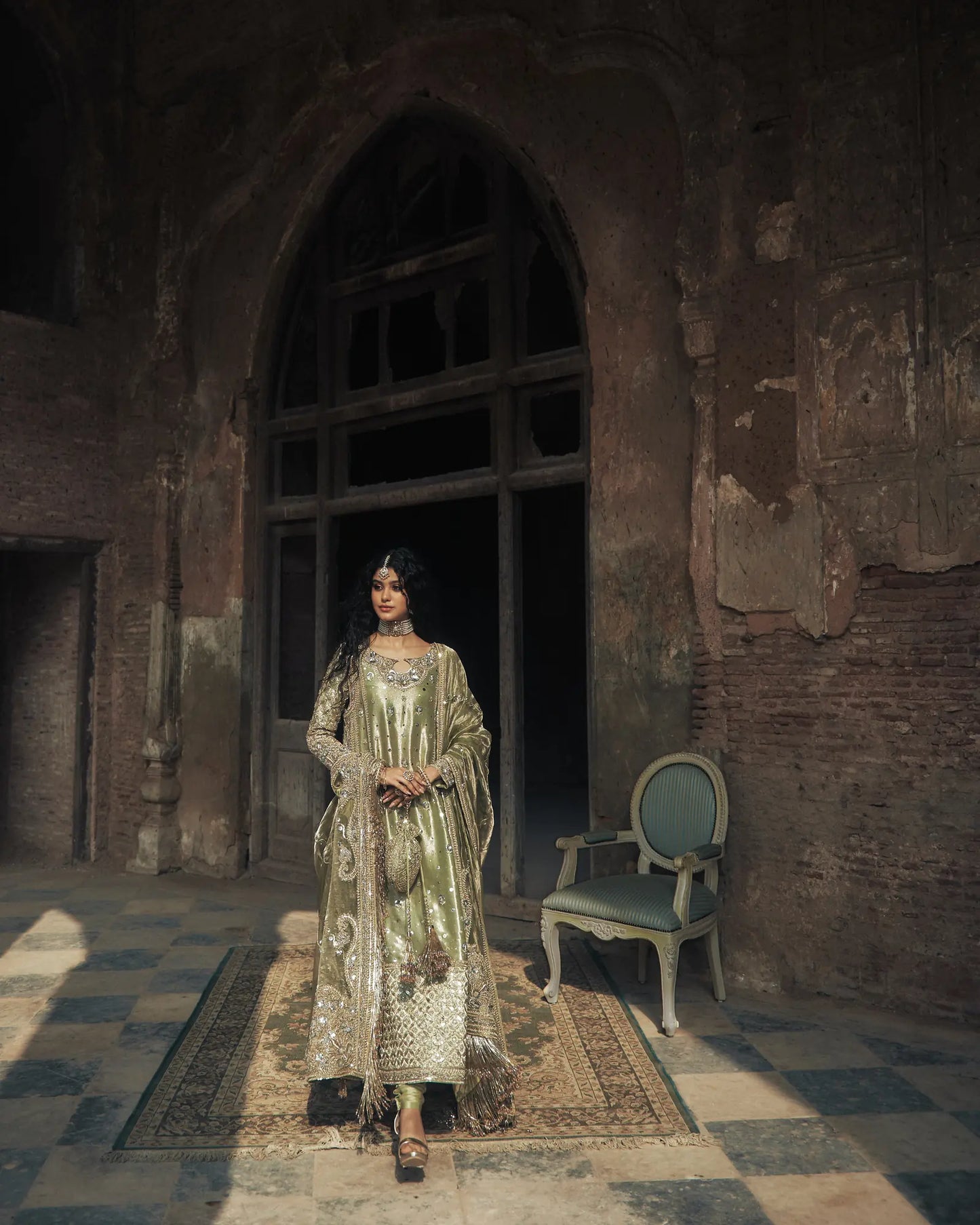 Iqbal Hussain | 3 Piece Unstitched Embroidered Tissue Fabric Formal | CC-21