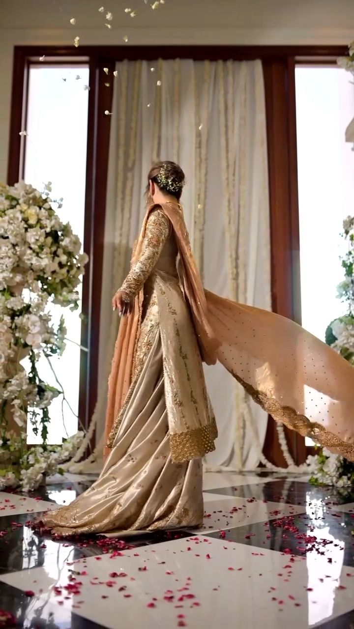 Mina Hasan | 3 Piece Unstitched Embroidered Tussle Silk | D-2343