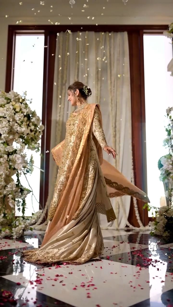 Mina Hasan | 3 Piece Unstitched Embroidered Tussle Silk | D-2343