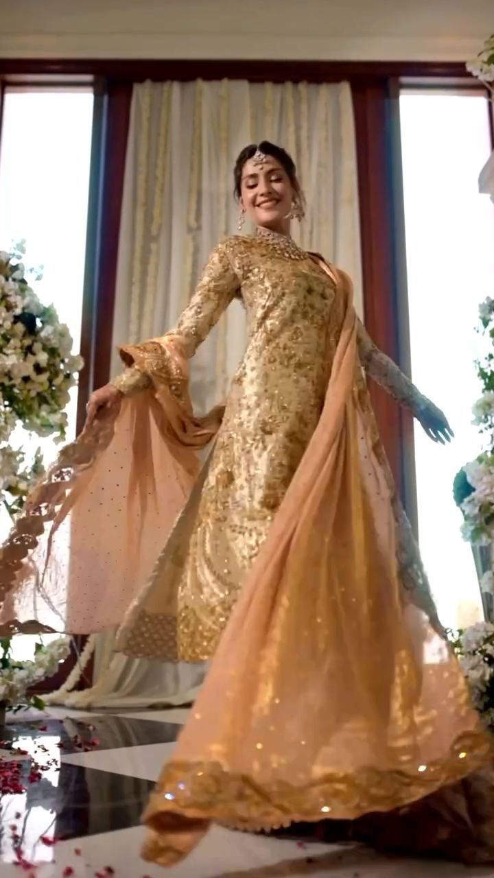 Mina Hasan | 3 Piece Unstitched Embroidered Tussle Silk | D-2343