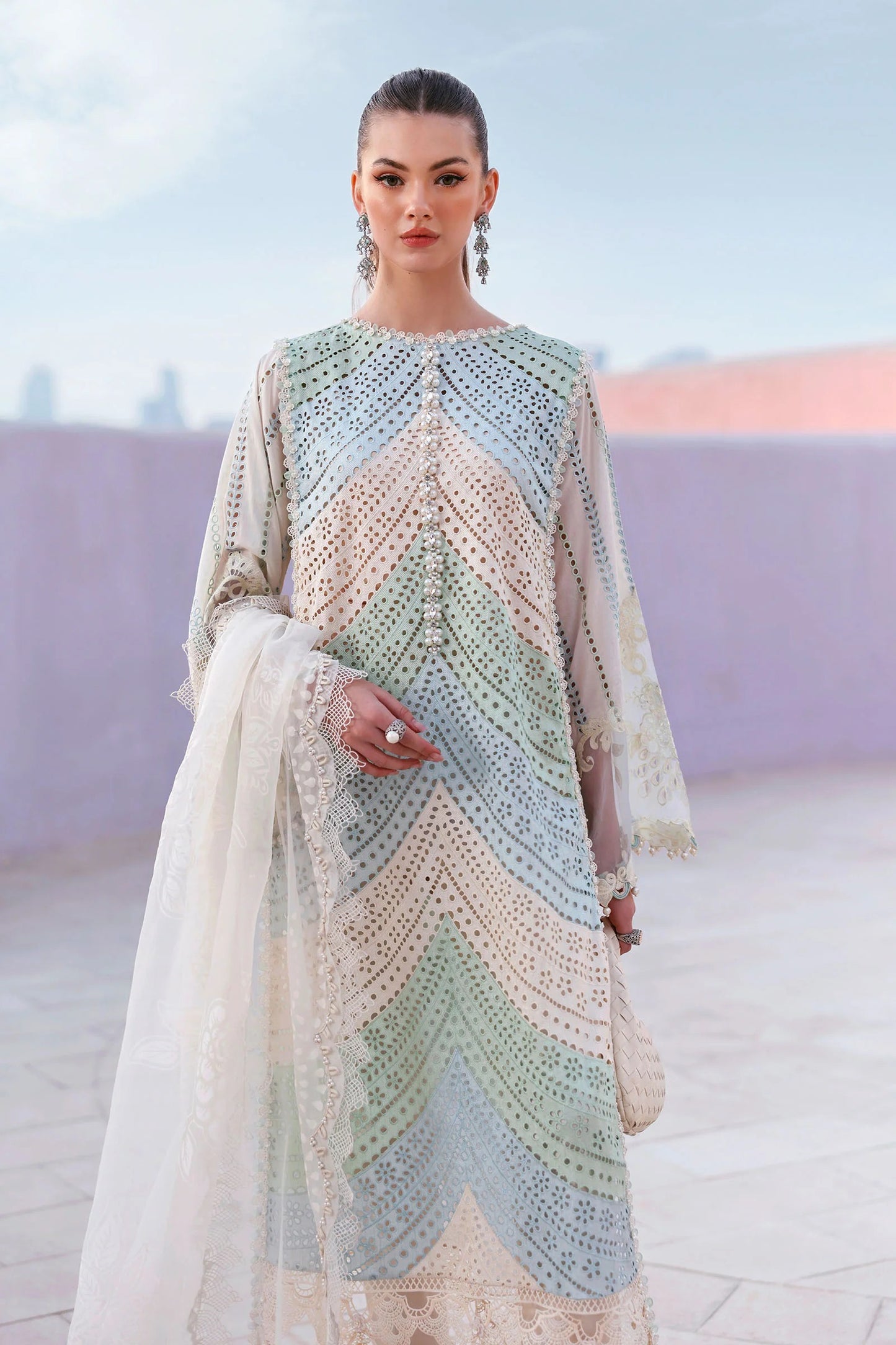 Maria B. | 3 Piece Unstitched Embroidered Lawn Suit | D-2612-A