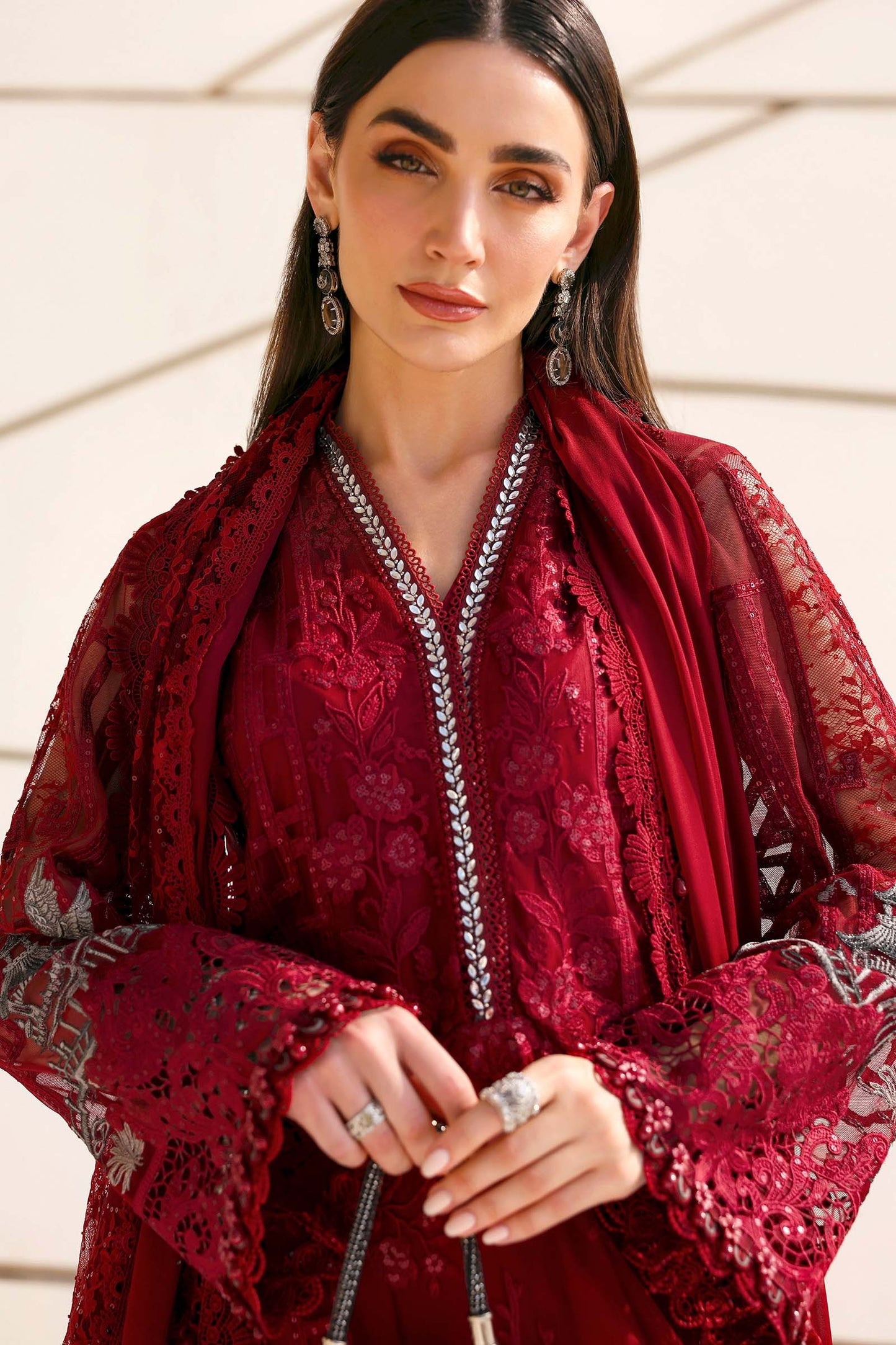 Maria B. | 3 Piece Unstitched Embroidered Net Suit | D-2607-A
