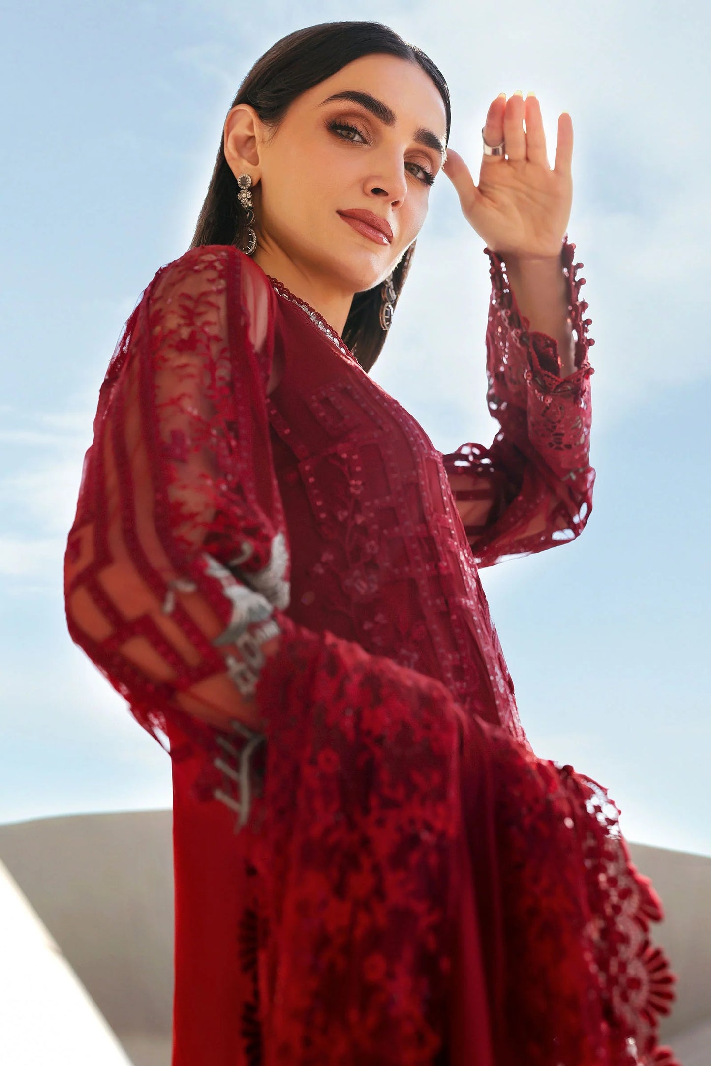 Maria B. | 3 Piece Unstitched Embroidered Net Suit | D-2607-A