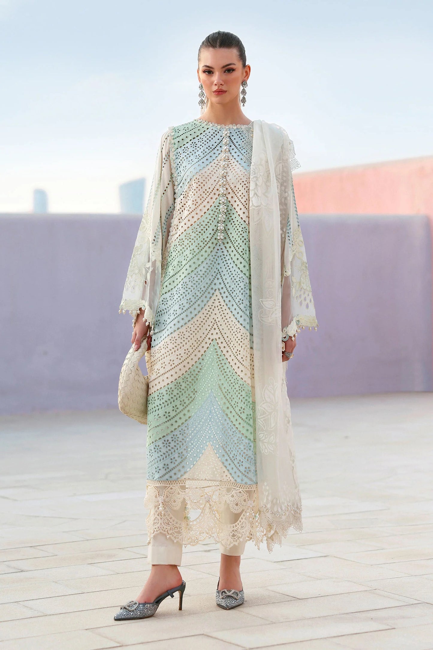Maria B. | 3 Piece Unstitched Embroidered Lawn Suit | D-2612-A