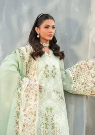 Elaf Premium | 3 Piece Unstitched Embroidered Lawn | ELH-4B FROSTEL