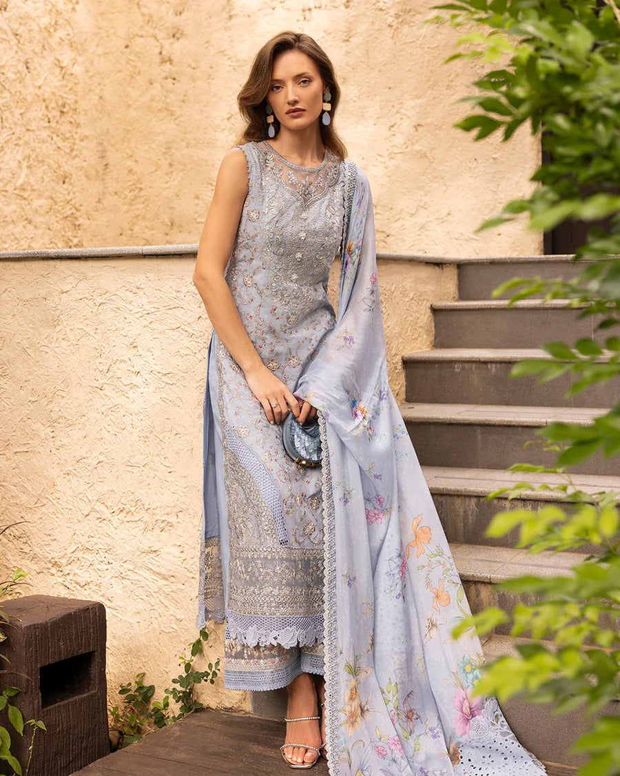 Faiza Saqlain | 3 Piece Unstitched Embroidered Lawn | Liana