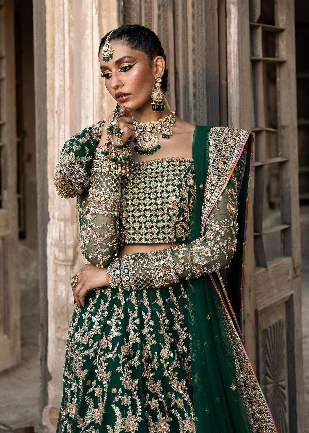 Kanwal Malik | Unstitched Bridal Net Choli with Lehenga | Sukhan