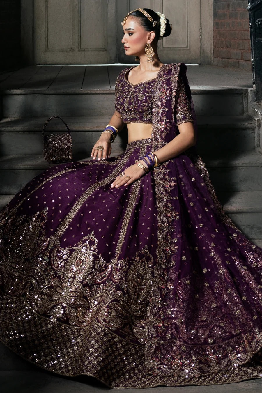 Mina Kashif | 3 Piece Unstitched Embroidered Korean Silk | Zarnoor