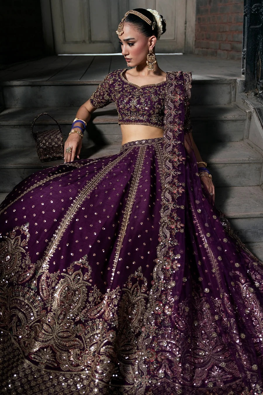 Mina Kashif | 3 Piece Unstitched Embroidered Korean Silk | Zarnoor
