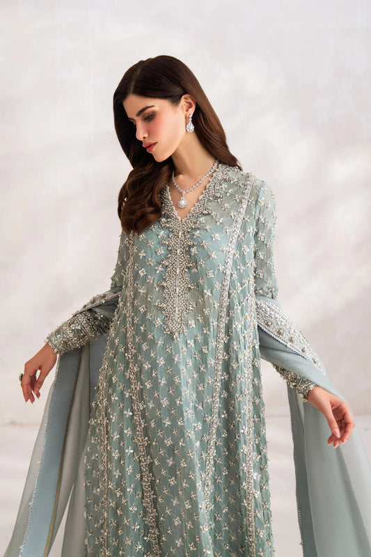 Elan | 3 Piece Unstitched Embroidered Chiffon with Crystals | Celestine