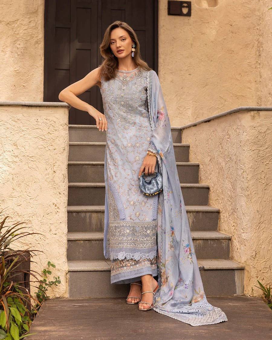 Faiza Saqlain | 3 Piece Unstitched Embroidered Lawn | Liana