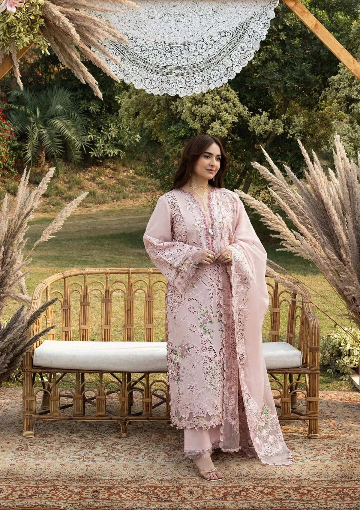 Elaf | 3 Piece Unstitched Embroidered Lawn | ELY-4A BLOOMING