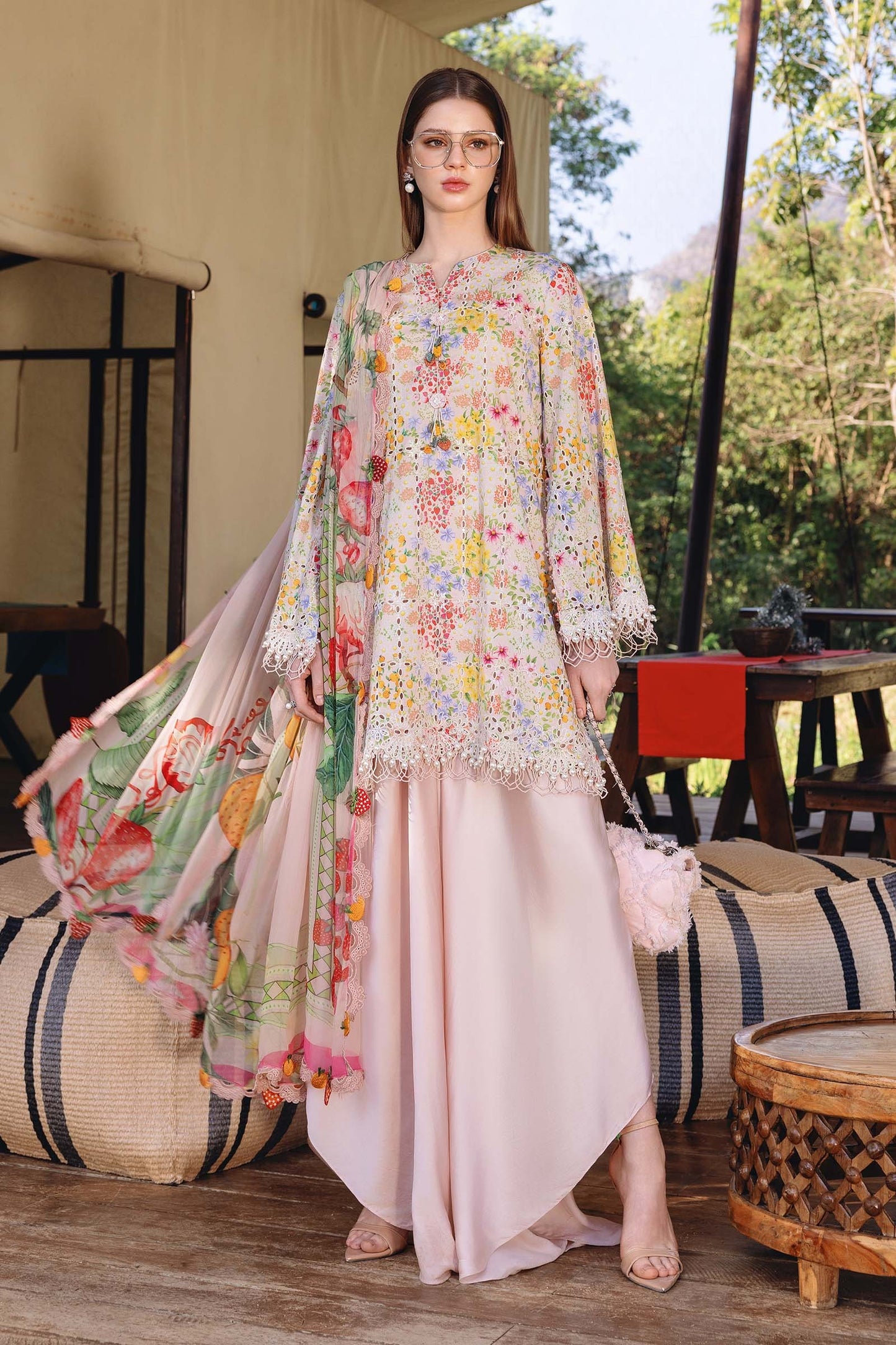 Maria B. | 3 Piece Unstitched Embroidered Printed Lawn | MPT-2914-A