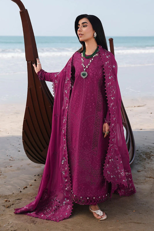 Qalamkar | 3 Piece Unstitched Embroidered Lawn | SA-01 ZARA