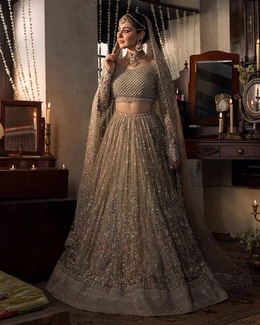 Faiza Saqlain | Bridal Lehnga With Twinkling Floral Booti | Mah