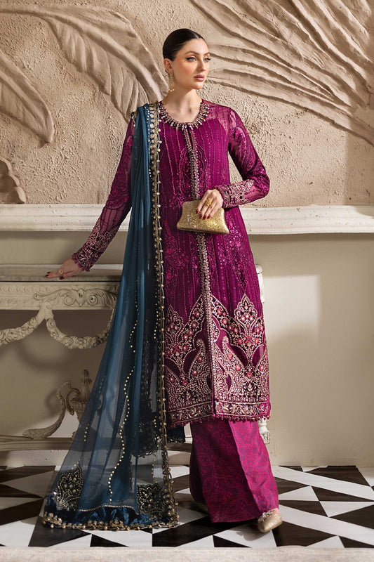 Maria B. | 3 Piece Unstitched Embroidered Chiffon Suit | MPC-25-102
