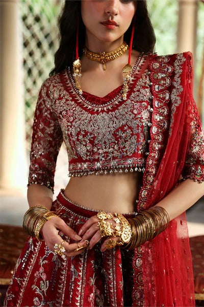 Afrozeh | 3 Piece Unstitched Embroidered Organza | Sheen-Shehnai