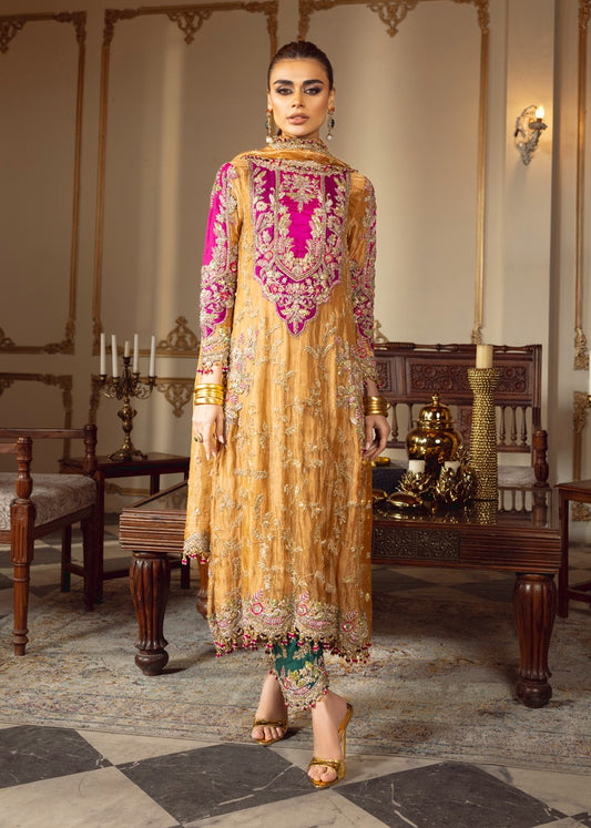 Sara Rohale Asghar | 3 Piece Unstitched Embroidered Raw Silk | Sultanique