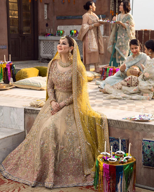 Faiza Saqlain | 3 Piece Unstitched Embroidered Bridal Dress | Mahveen
