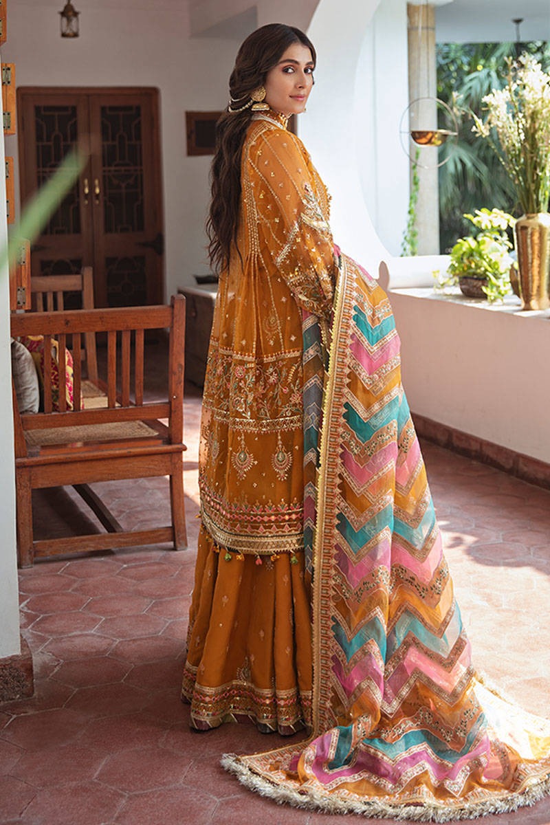 Mohsin Naveed Ranjha | Embroidered Garara Organza | Henna