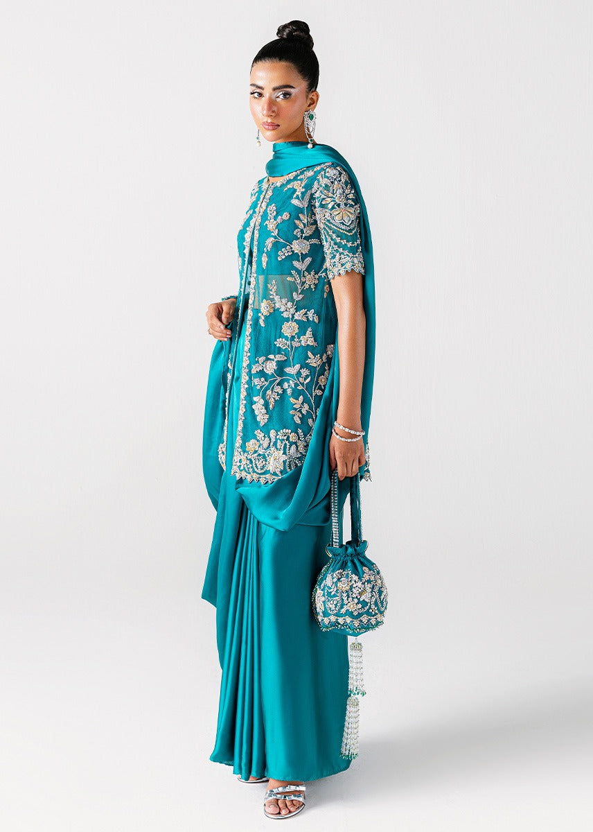 Sara Rohale Asghar | 3 Piece Unstitched Embroidered Silk | Zumrud Ayin