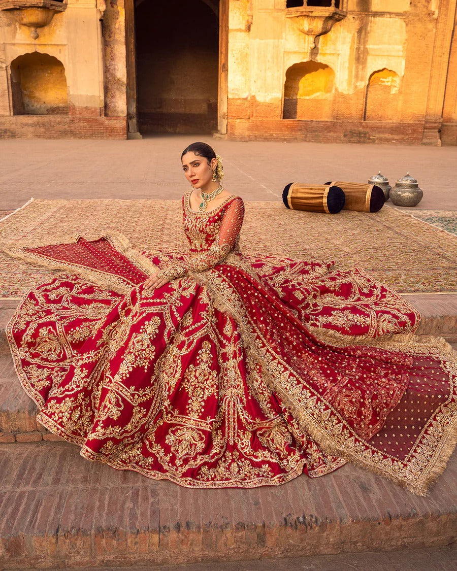 Faiza Saqlain | Unstitched Embellished Pure Raw Silk choli Lenga | Arusa