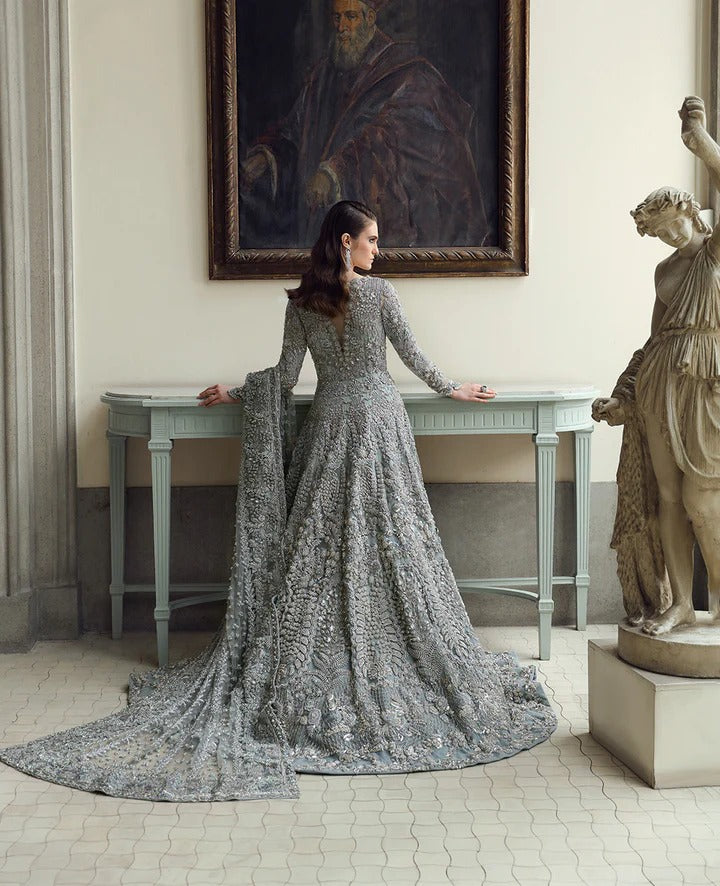 Republic Womens Wear | 3 Piece Unstitched Embroidered Organza Bridal | Novella E-66