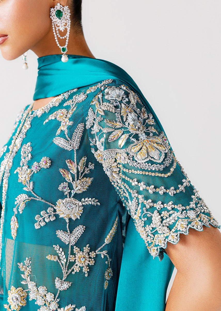 Sara Rohale Asghar | 3 Piece Unstitched Embroidered Silk | Zumrud Ayin