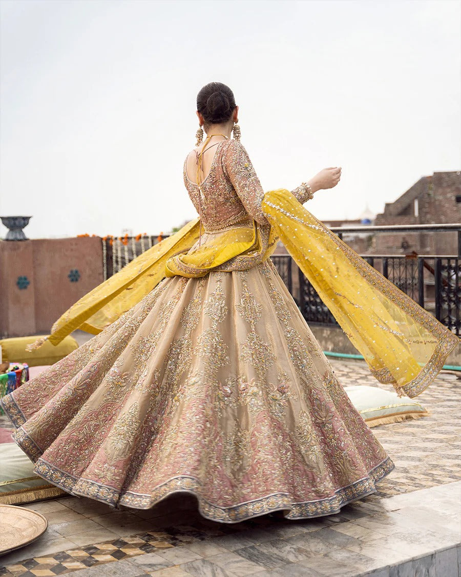 Faiza Saqlain | 3 Piece Unstitched Embroidered Bridal Dress | Mahveen