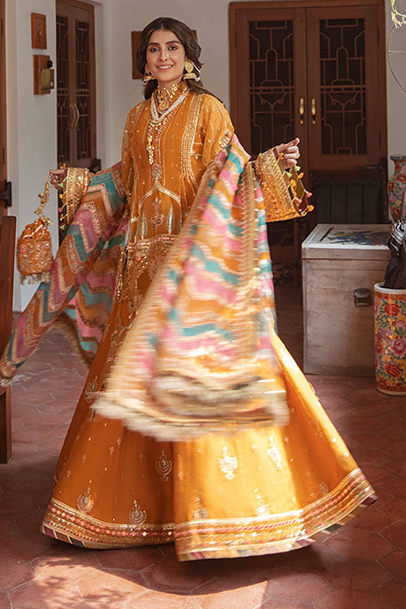 Mohsin Naveed Ranjha | Embroidered Garara Organza | Henna