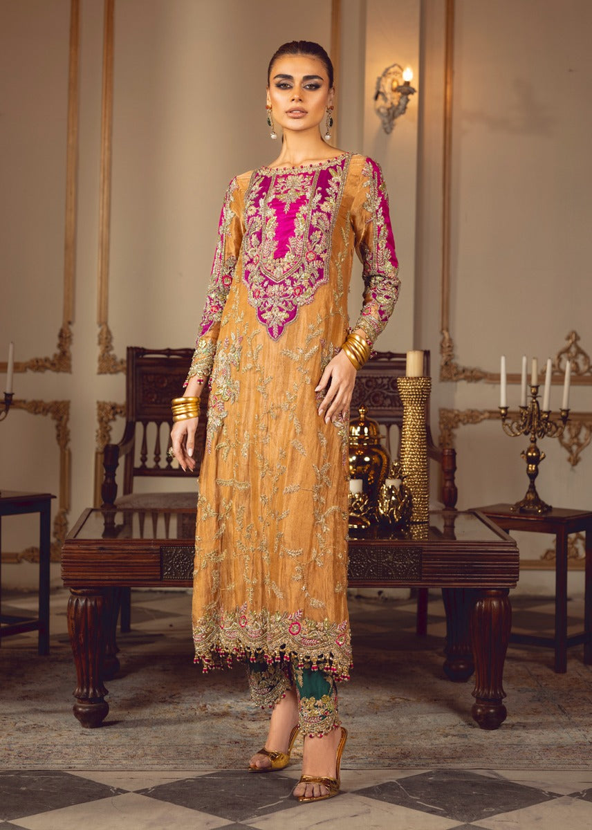 Sara Rohale Asghar | 3 Piece Unstitched Embroidered Raw Silk | Sultanique