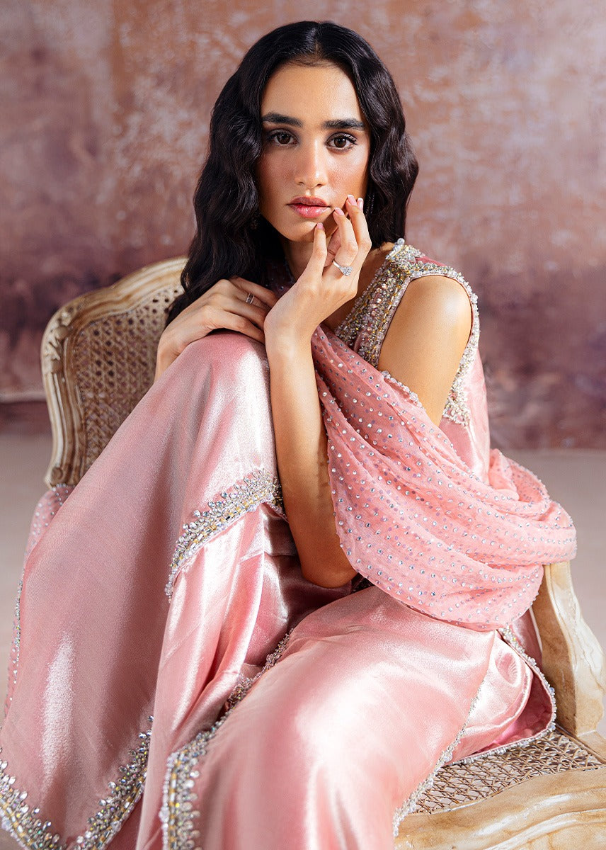 Sara Rohale Asghar | 3 Piece Unstitched Embroidered Tussel Silk | Ayda