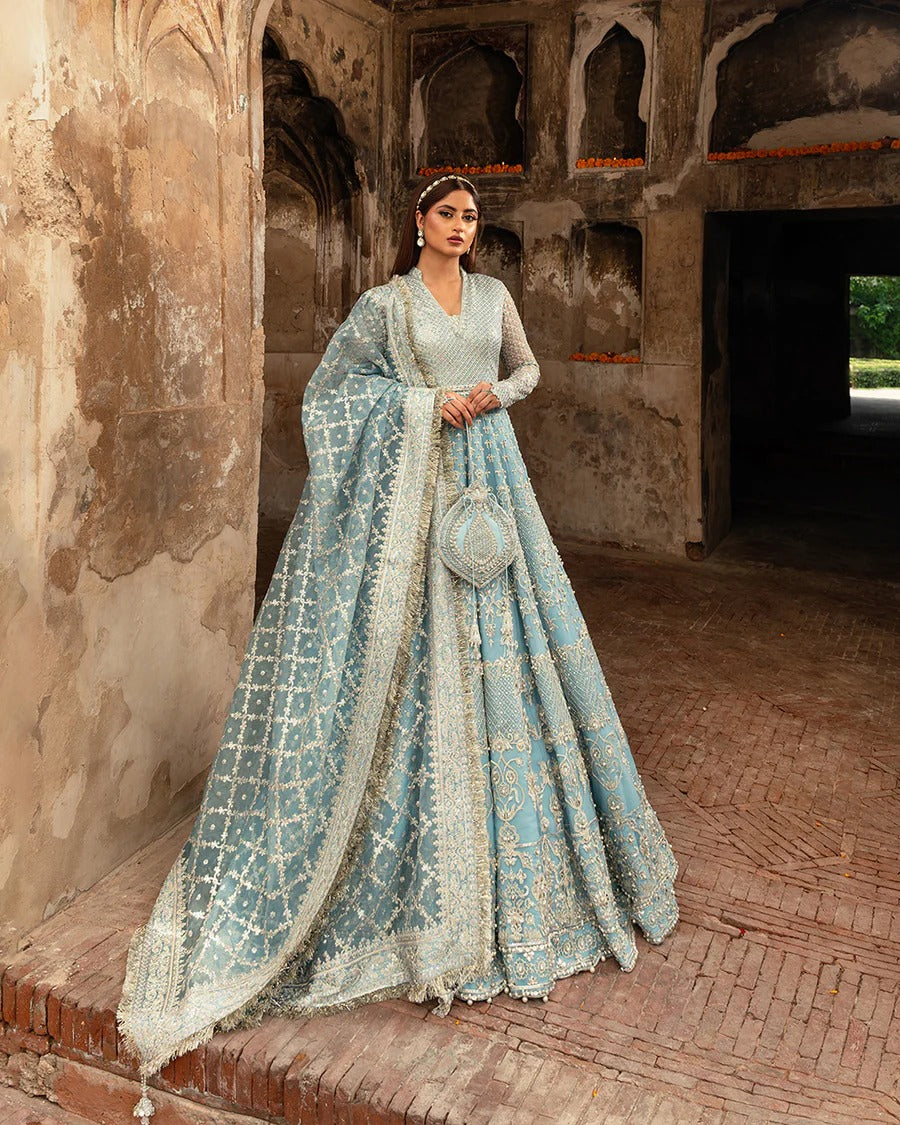 Faiza Saqlain | Embroidered Lehnga Panel (Net) 6 Pieces | Hana