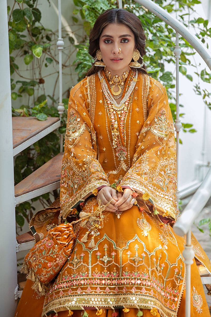 Mohsin Naveed Ranjha | Embroidered Garara Organza | Henna