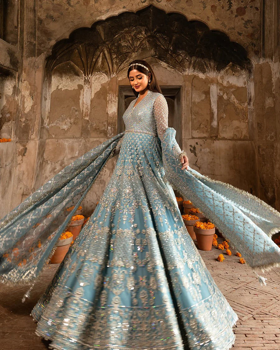 Faiza Saqlain | Embroidered Lehnga Panel (Net) 6 Pieces | Hana