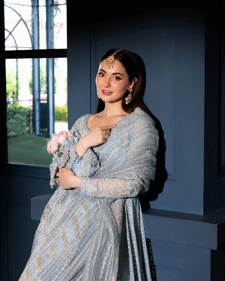 Faiza Saqlain | 3 Piece Unstitched Embroidered Organza | Miyah