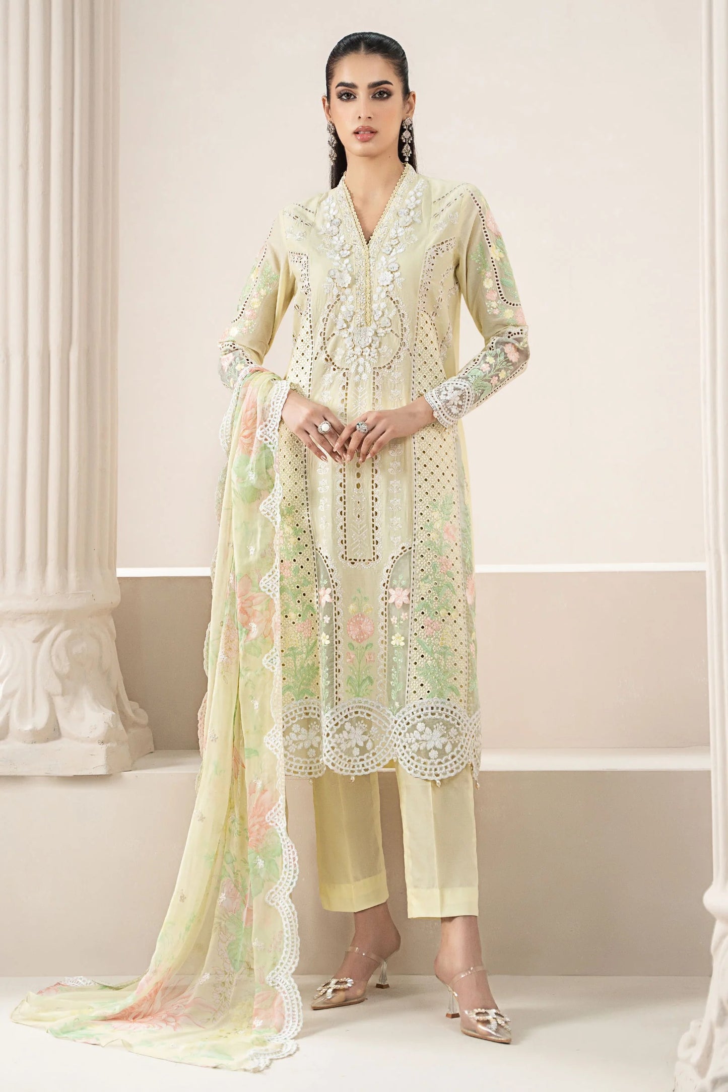 Maria B. | 3 Piece Unstitched Embroidered Lawn Suit | LAWN-25-04